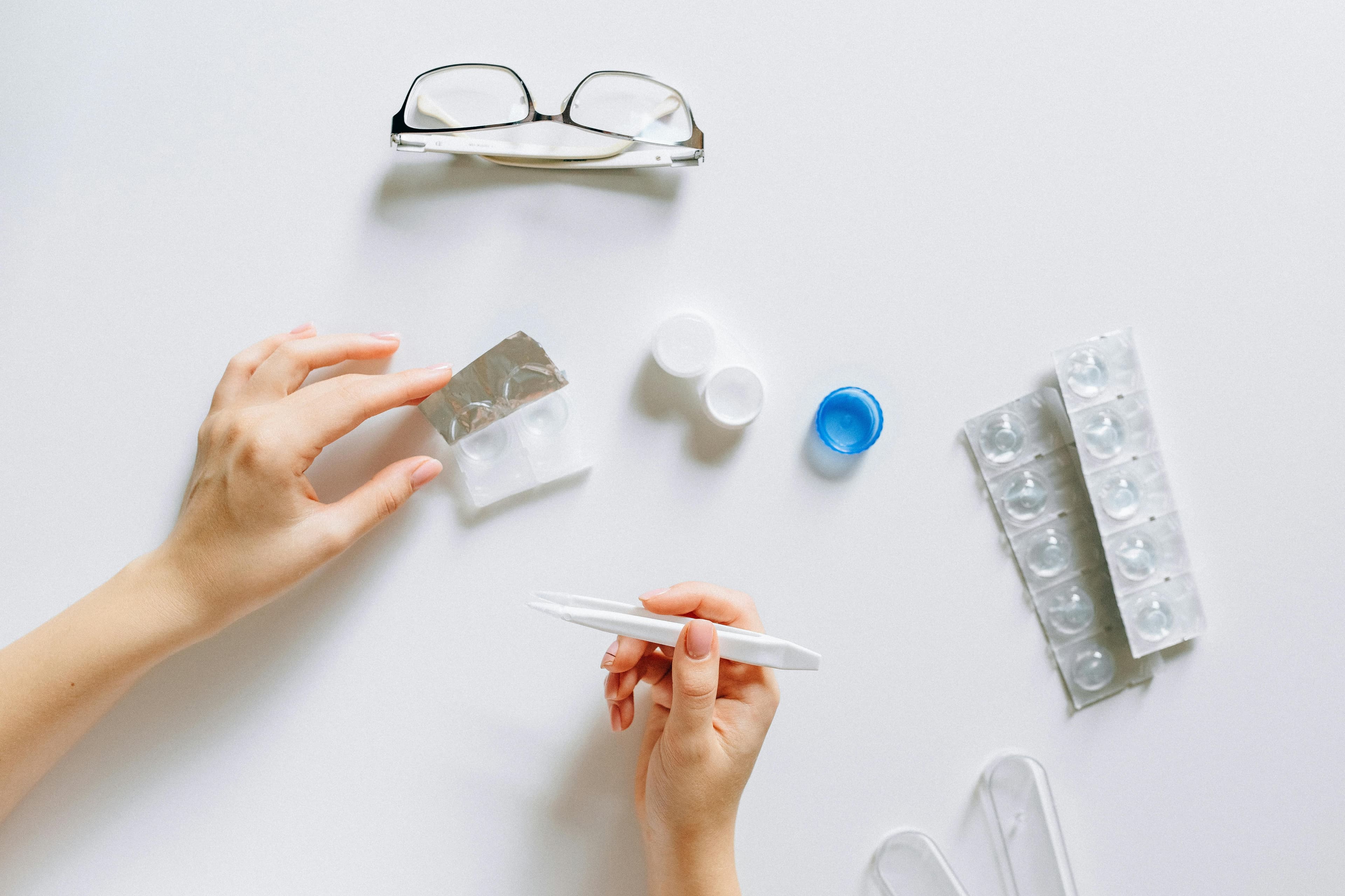 Various eye drop bottles for dry eyes and contact lens use